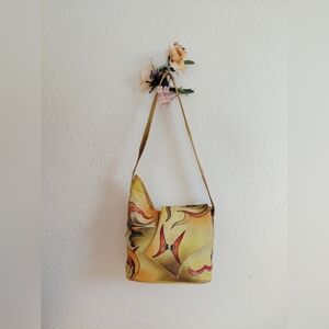 Handpainted Pebbled Leather Womens Tote Shoulder Bag Made In India